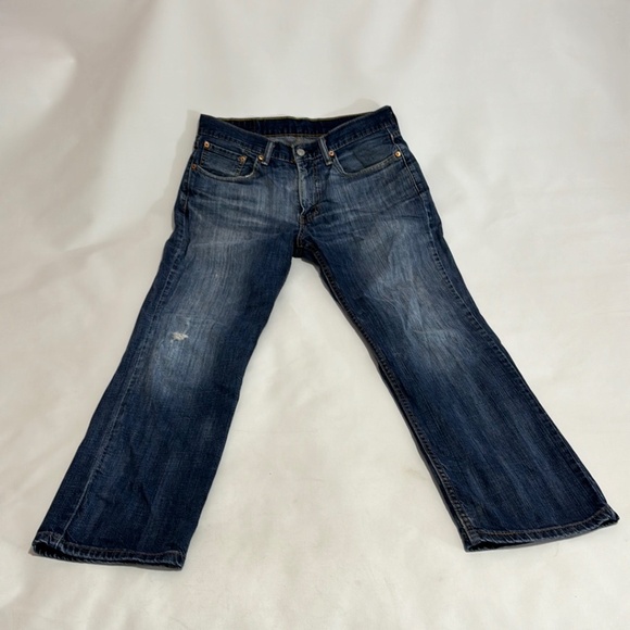 Levis Jeans Mens 32x29 Blue Denim 514 Straight Fit Distressed Pockets Casual - Picture 1 of 14